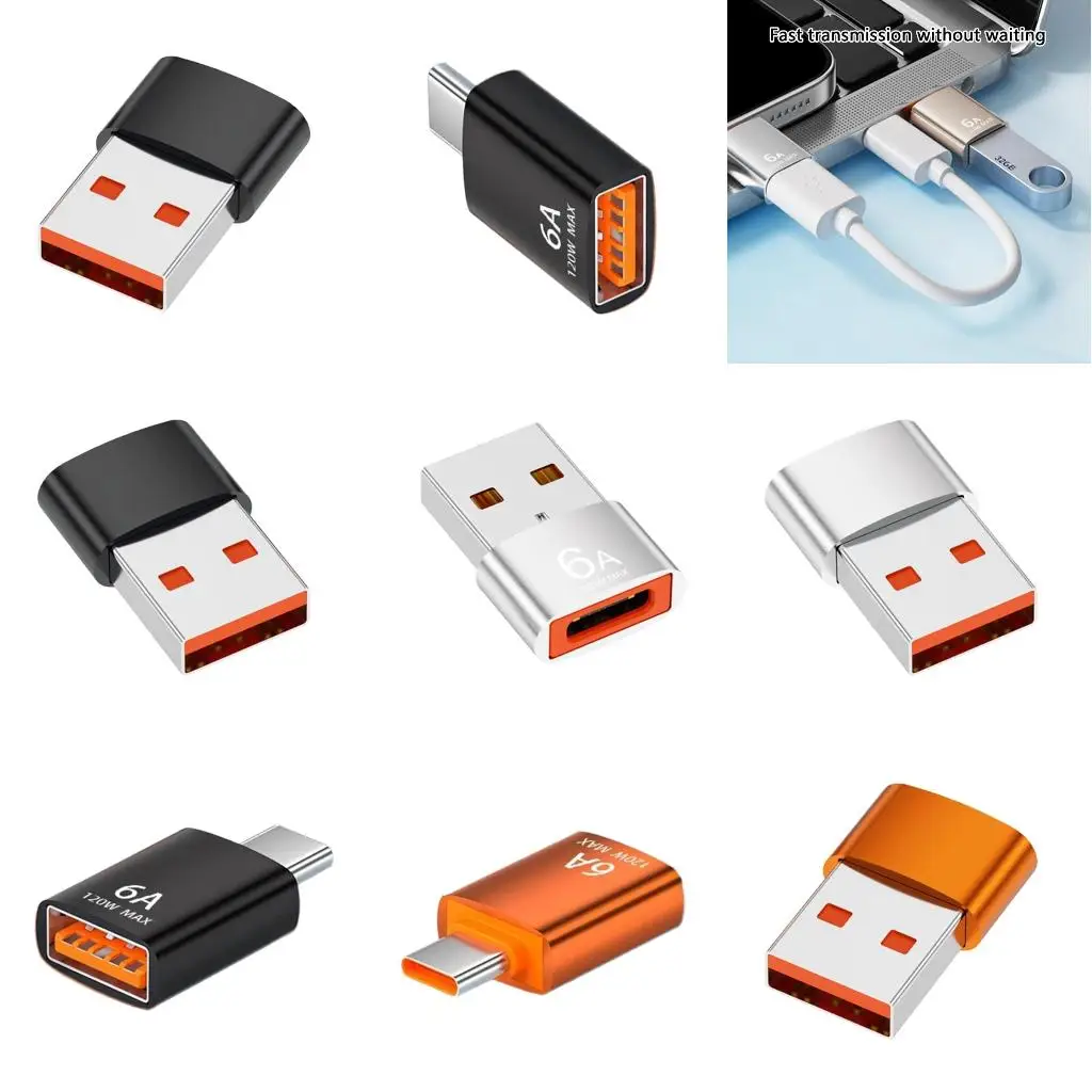 6A USB To Type C OTG Adapter USB USB-C Male To USB Type-C Female Converter For Macbook Xiaomi Samsung USBC OTG Connector