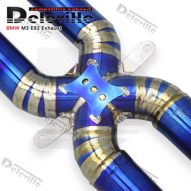 ODM Exhaust Mid Double XPipe For BMW M3 E90/E92/E93 4.0L 2007-2013 Equal Length Mid Pipe Titanium Catback Exhaust Muffler view 4