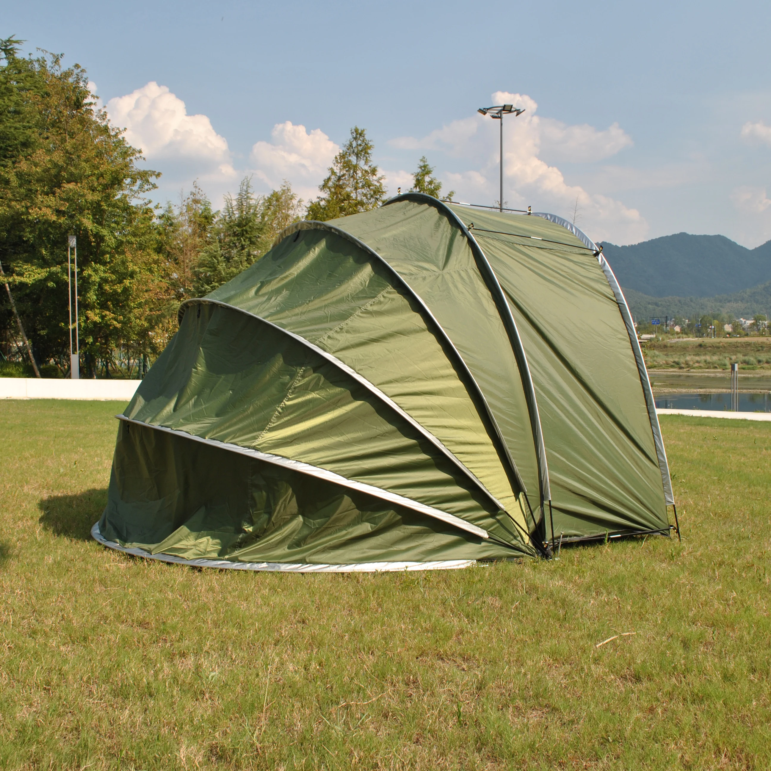 CZX-528 자전거 보관 창고 커버 텐트, 도구 텐트, 오토바이 텐트, 방 2 개, 4 ~ 5 개, 자전거 5 대용 셀프 스탠딩 자전거 텐트