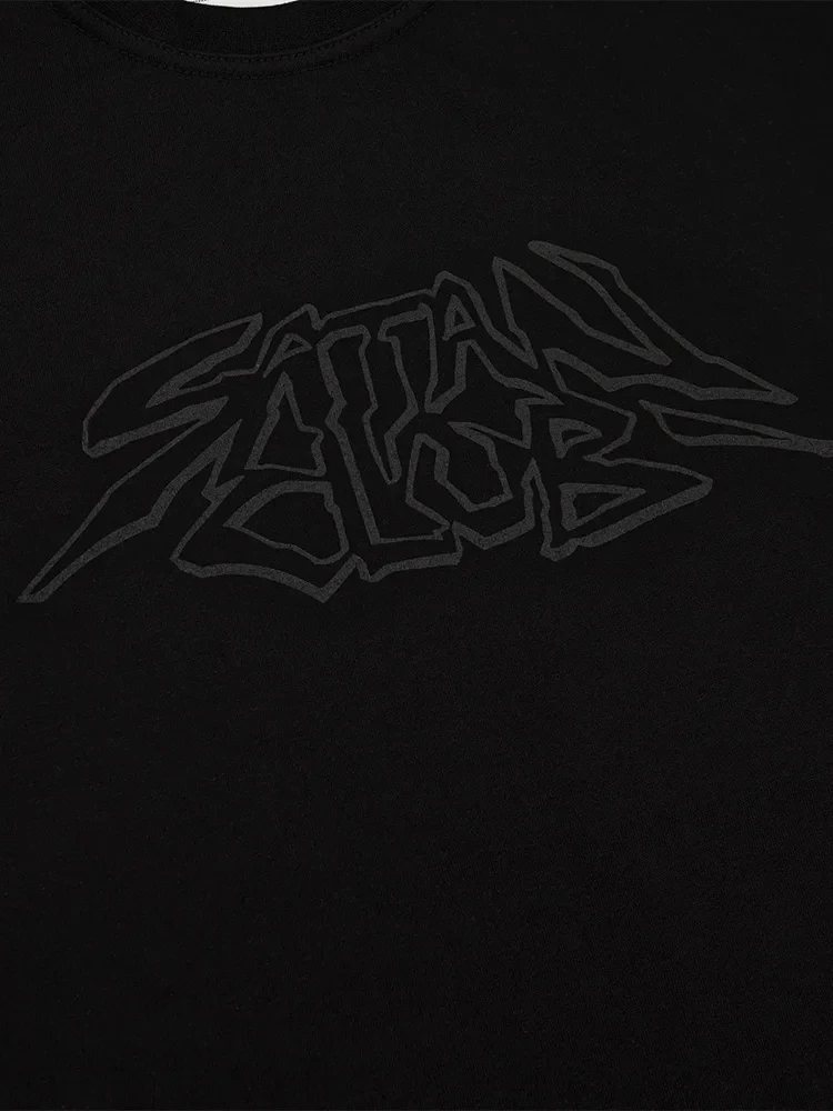 الرجال تي شيرت الشيطان نادي الجرافيك الجمجمة القوطية المتضخم كم طويل بلايز Y2k الشارع الشهير القطن الخريف موضة تيز للجنسين الملابس