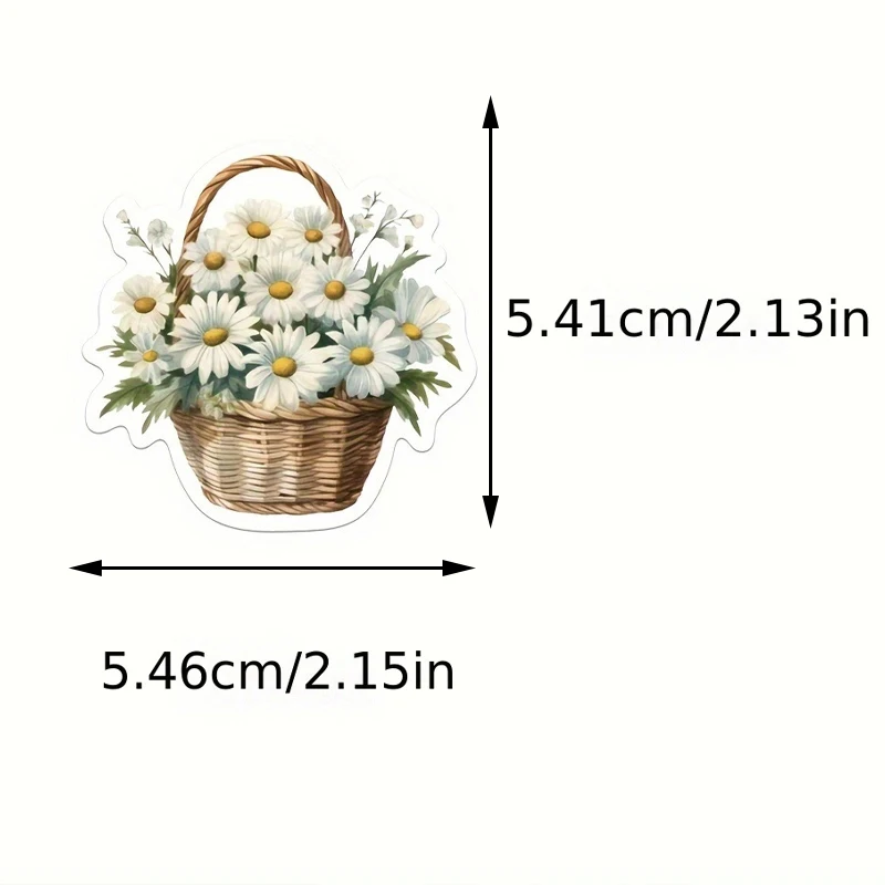 50PCS Flower Graffiti Stickers Flower Natural Decorative Decals Aesthetic Waterproof  Sticker Journaling Notebook Sticker Toys