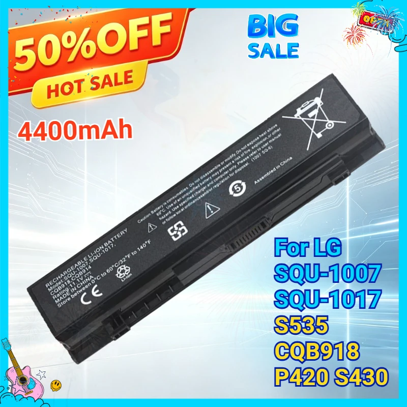 SWZY SQU-1007 SQU-1017 CQB918 Replacement Laptop Battery for LG Xnote P420 PD420 S430 S530 S535
