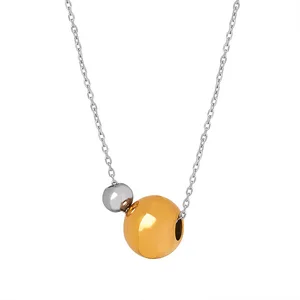 Lange Edelstahlketten für Frauen, verstellbare Gefängniskette, Perlenkugelanhänger, Verbindungsketten, Jobs 6 Hauptverkäufe Lange Lichtketten - №5