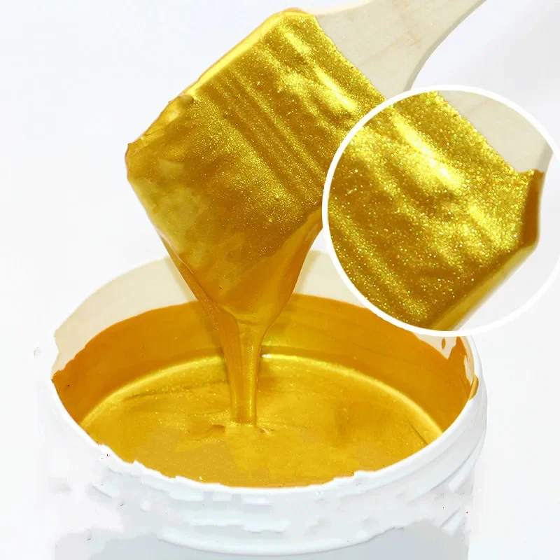 60 g de pintura dorada brillante, pintura para madera, laca metálica, pintura a base de agua insípida, se puede aplicar en cualquier superficie