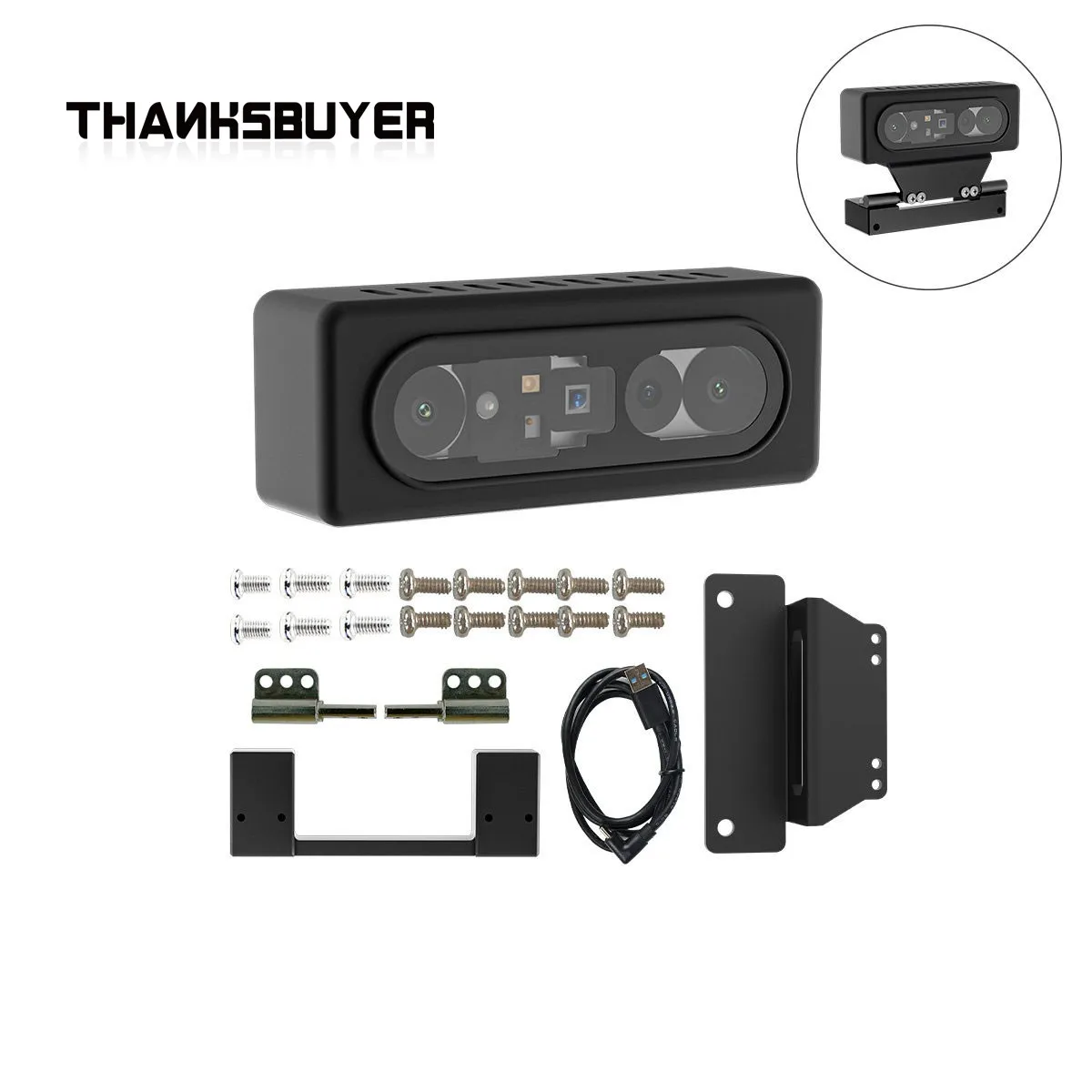 Gemini Max Binocular Structured Light 3D Depth Camera AI Robot Visual Recognition Camera with/ No Bracket Support for ROS1&ROS2