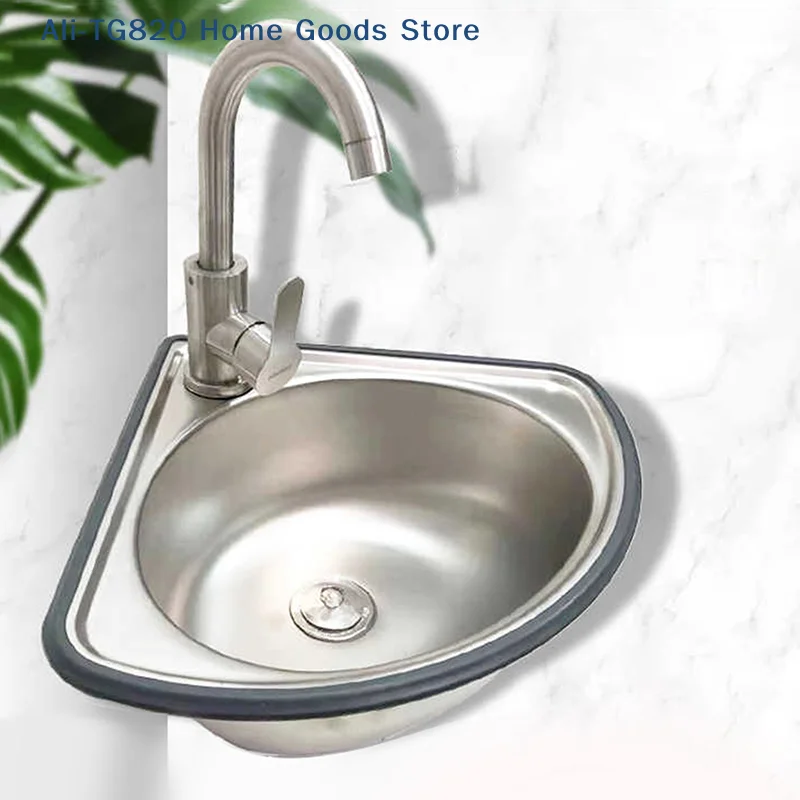 

[TG820]RV Kitchen Sink Stainless Bathroom Basins Camper Vegetable Corner Motorhome Bar Steel Small Single Bowl Drop Tub