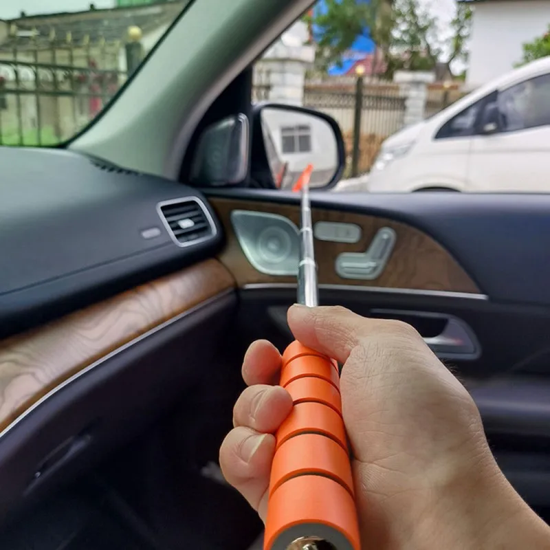 Car Rearview Mirror Wiper Cleaning Tool Auto Glass Mist Cleaner Scraper Car Accessories Handle Telescopic Window Cleaning Brush