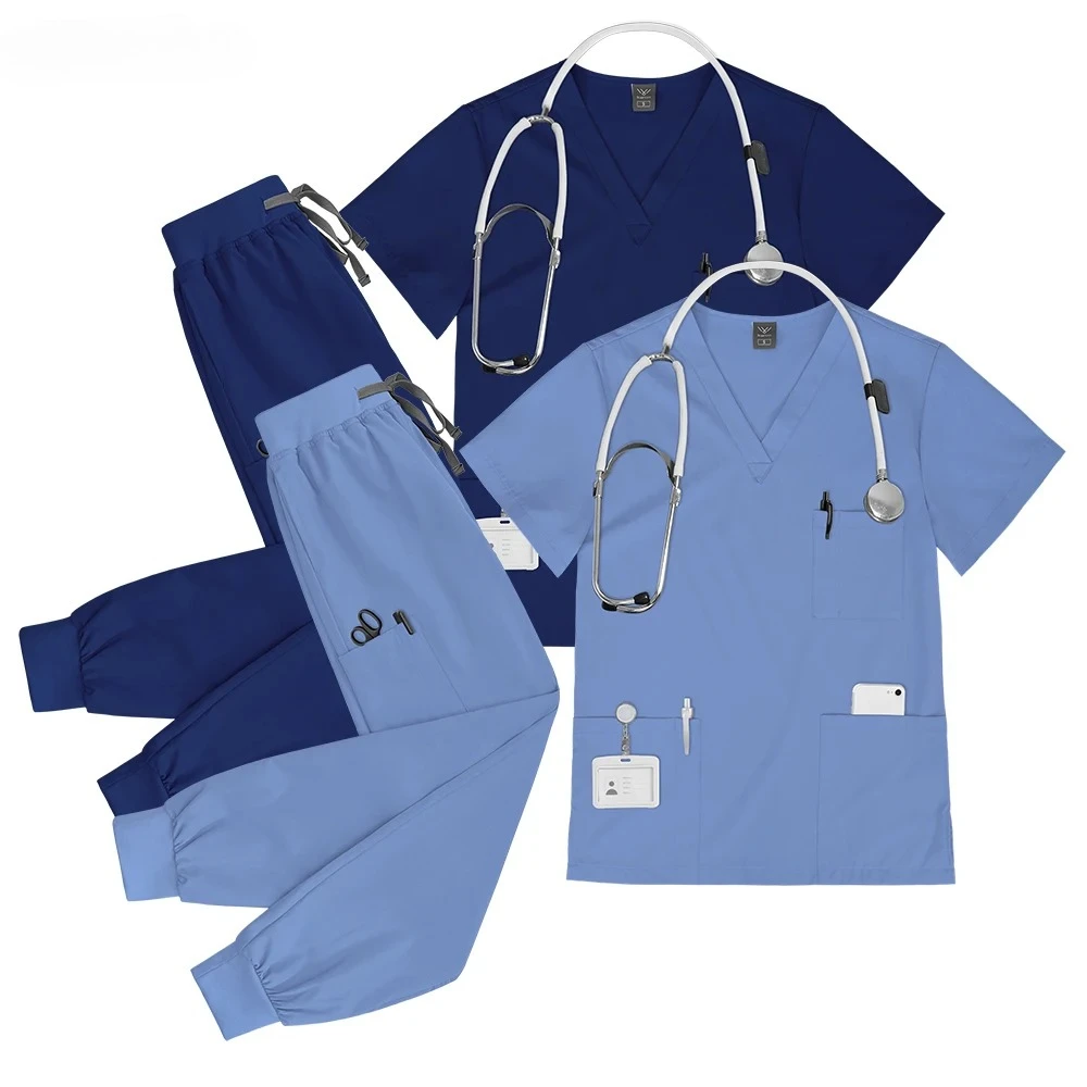 

Wholesale Nurse Uniform Set Doctor Nurses Dental Hospital Uniforms Joggers Pants Sets Beauty Spa Nursing Articles Scrub Workwear