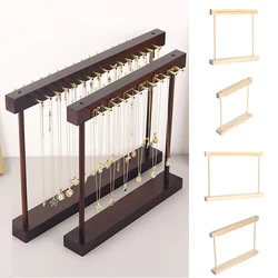 Vintage Wood Necklace Display Stand Large Capacity Pendants Bracelet Sweater Chain Jewelry Storage Rack Jewellery Hanging Holder