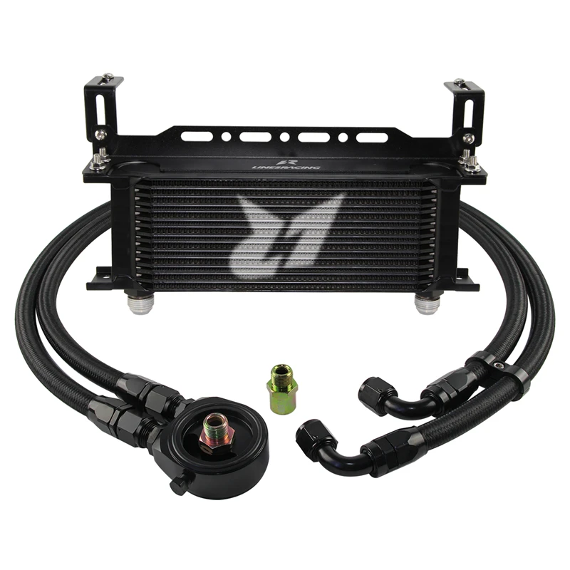 

Oil Cooler Universal 15Row AN10 Oil Cooler Filter Sandwich Plate Adapter Kit Bracket 3/4*16 UNF & M20*1.5