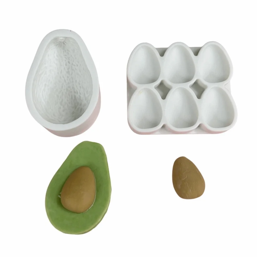 Simulated Avocado Mousse Cake Mold Food Grade Silicone Heat Resistant Fruit Shaped Dessert Mold Reusable BPA Free Baking Mold