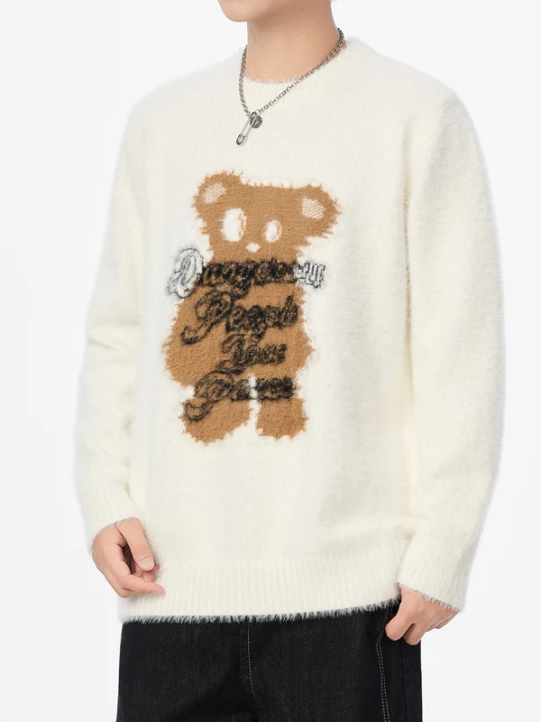 

Мужской трикотажный свитер с круглым вырезом, вышивкой, длинными рукавами, теплый, для повседневной носки, из смесового полиэстера, модный, осенняя новинка.