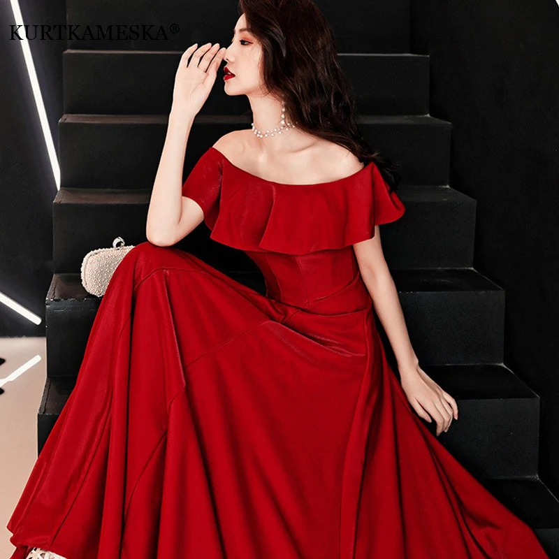 

Sexy Off The Shoulder Wedding Bridesmaid Maxi Dress Elegant Long Prom Evening Guest Cocktail Party Summer Dresses for Women 2025