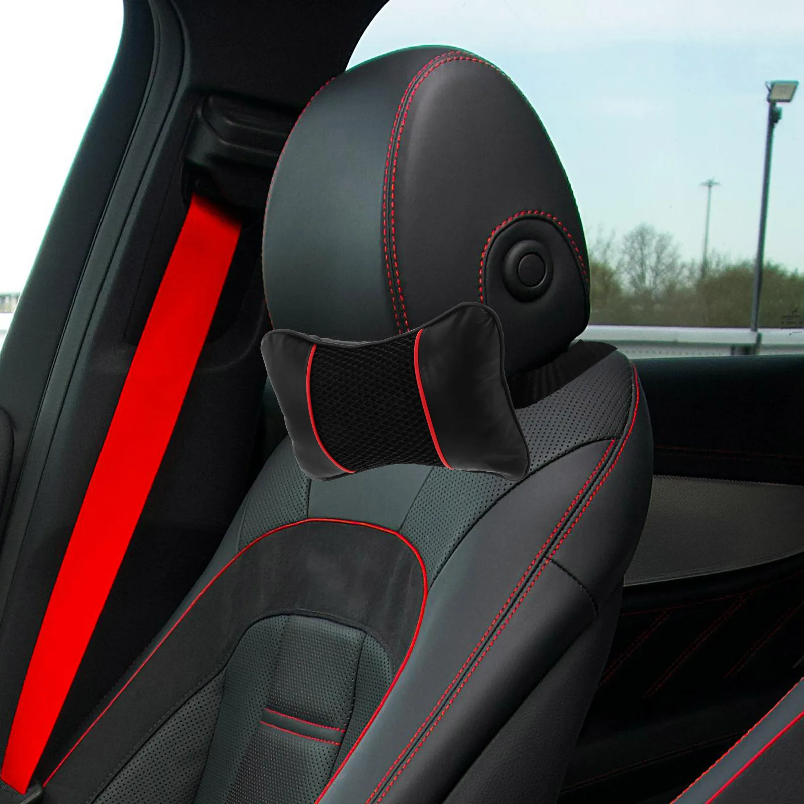 

Adjustable Headrest Pillow Car Seat Cushion Neck Support Breathable Comfort Driving Car Neck Pillow for Gaming Chair Use