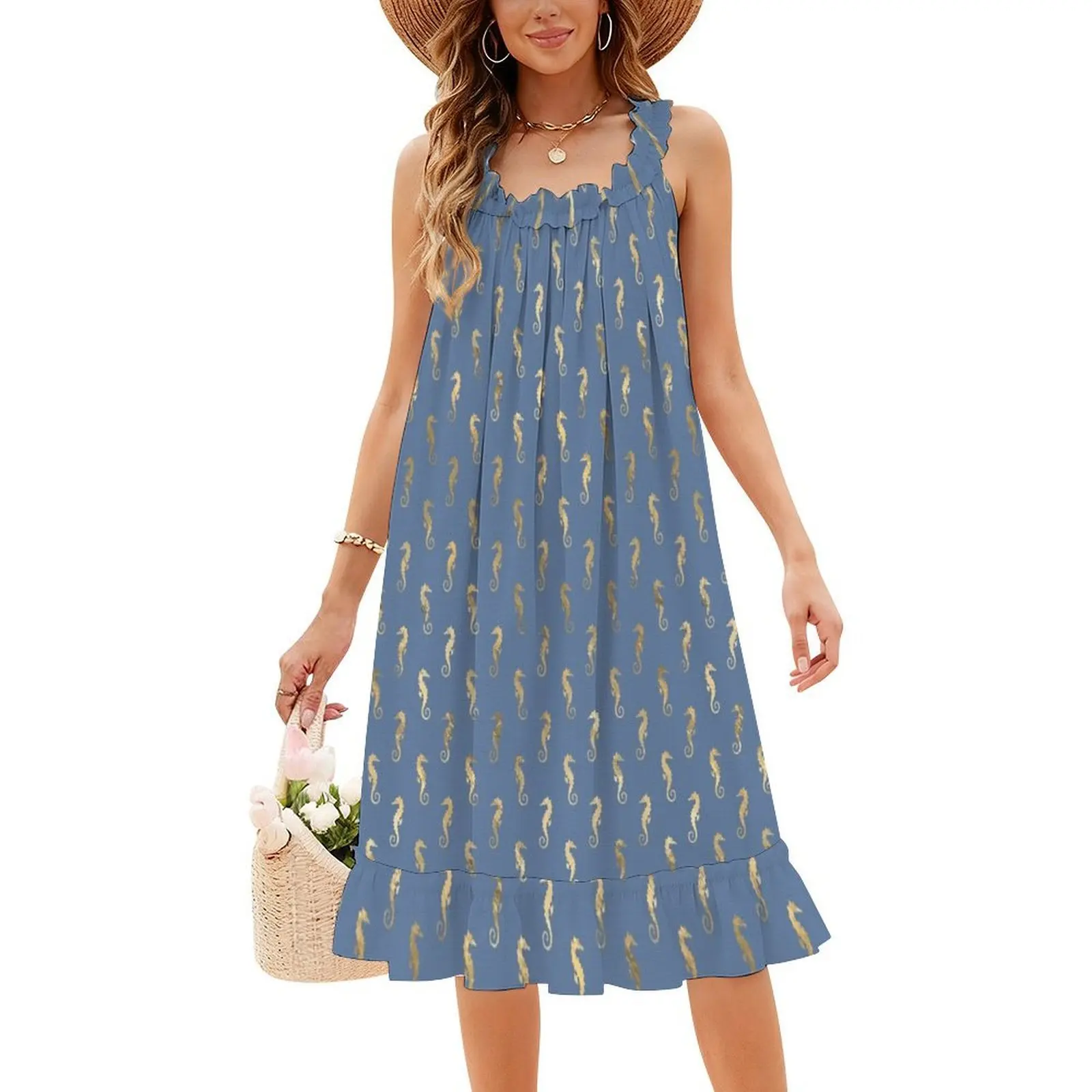 فستان حورية البحر باللونين الأزرق والذهبي 14 للنساء فستان أنيق للحفلات على شكل حرف a مع خيارات قصيرة/طويلة/بدون أكمام نمط حورية البحر الأزرق #5