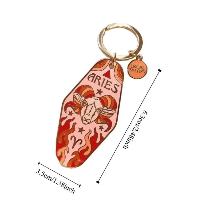 موضة الجدي 12 كوكبة المفاتيح الأسد الثور كوكبة قلادة حديدية حقيبة معلقة سحر رسائل سيارة كيرينغ الهدايا