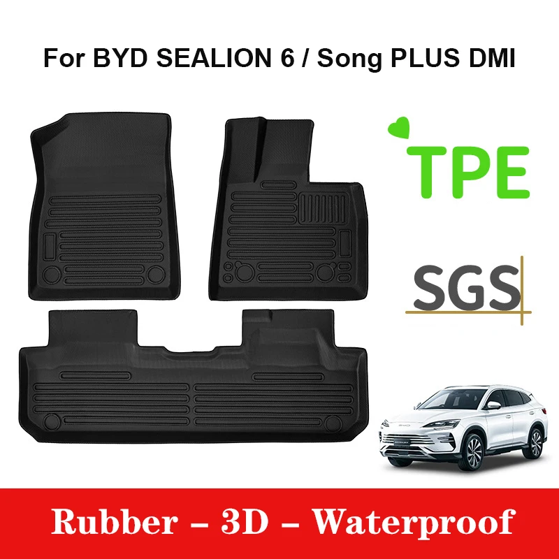 Custom Fit 3D TPE Floor Mat for BYD Song PLUS DMI SEALION 6 ECO Trunk Cargo Mat Carpet Rubber TPE Mat Left Right Hand Drive