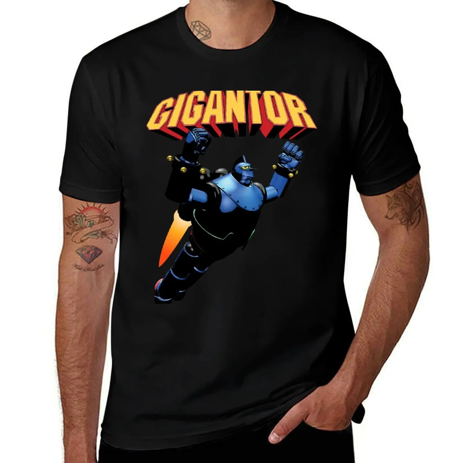

60s Gigantor the Space Age Robot and Logotype T-Shirt t shirt man casual t shirt man luxury T-shirt