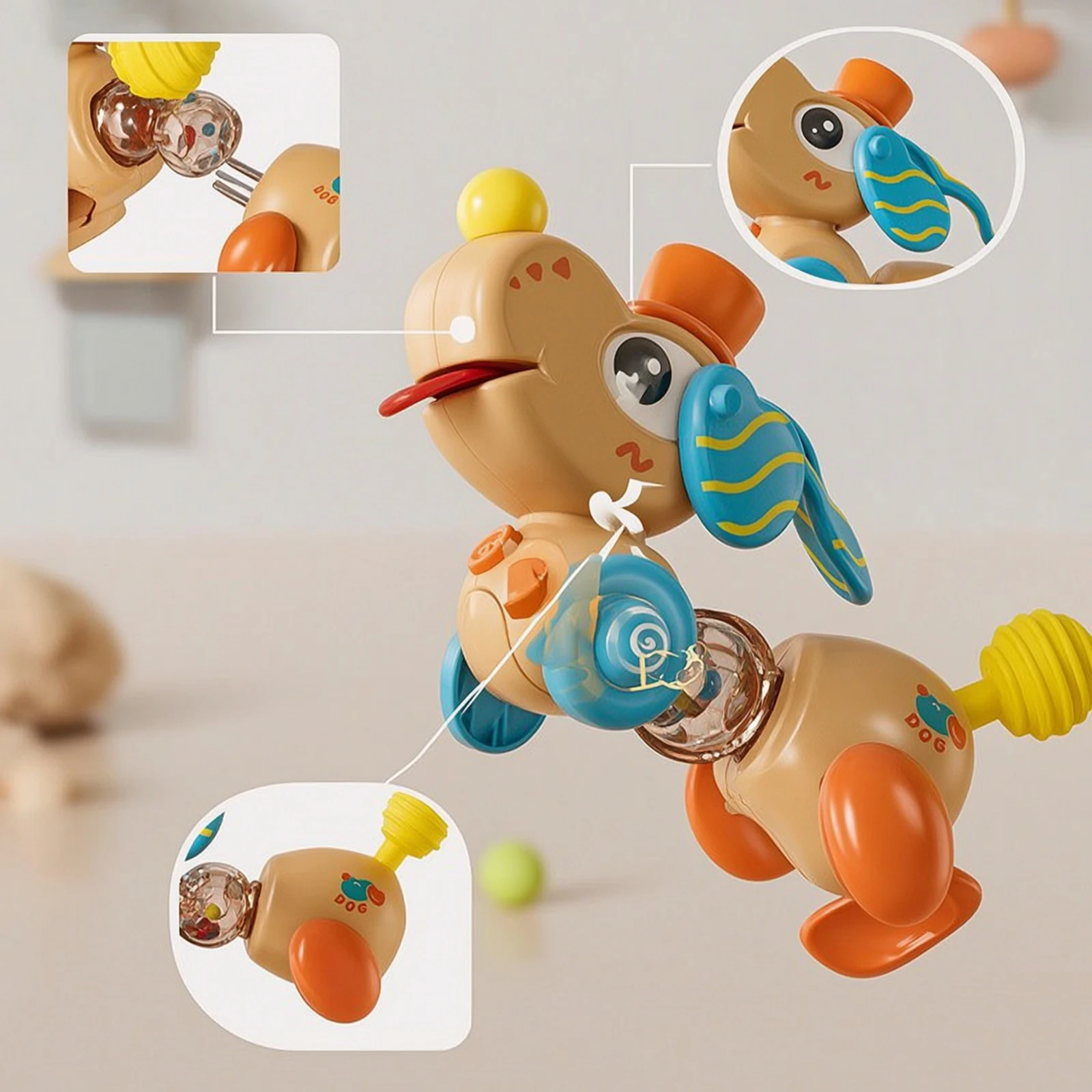 Baby Sensory Toy Developmental Suction Cup Toy Interactive Portable for Babies, High Chair, Travel