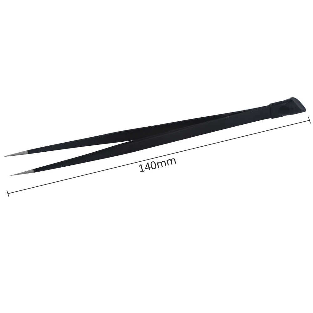 Móng Tay Nghệ Thuật Bằng Nhíp Silicone Ép Đầu Cho 3D Miếng Dán Ren Nhận Kẹp Dụng Cụ Cây Nối Mi Thẳng Nhíp