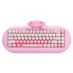 YUNZII Pink Ice Cream MOG Dye Sub PBT Keycaps, 138 Keys Custom Cute MOG Profile Keycap Set for Mechanical Gaming Keyboards