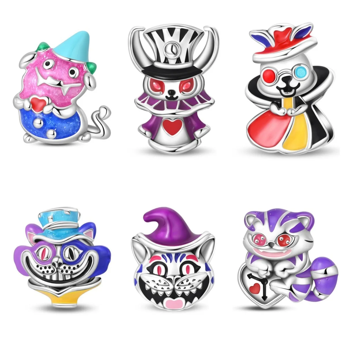 New foreign trade style charming Halloween magic rabbit long-haired cat pendant bead DIY jewelry bracelet necklace accessory