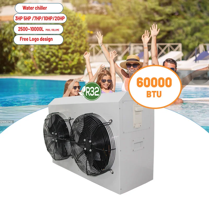Hot Selling R32 5HP & 10HP Smart Swimming Spa Heat Pump 60000btu High Efficiency Pool Water Chiller & Heater for Outdoor Use