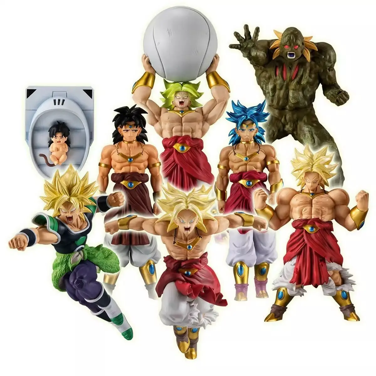 Original Bandai Pb Hg Dragon Ball Z Broli Complete Set Figure Pvc Anime Action Figurine Collection Statue Model Toys Xmas Gift