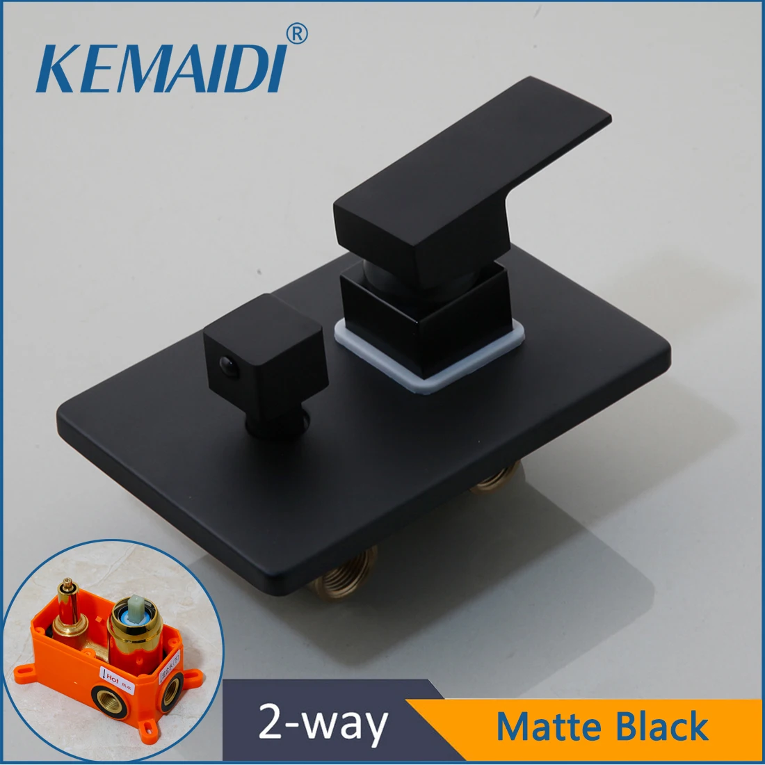 KEMAID  Zwart 8 12 16 Inch Douche Regenval Badkamer Douche Kraan Bad Regen Vierkante LED Licht Douchekop Douche Kraan set