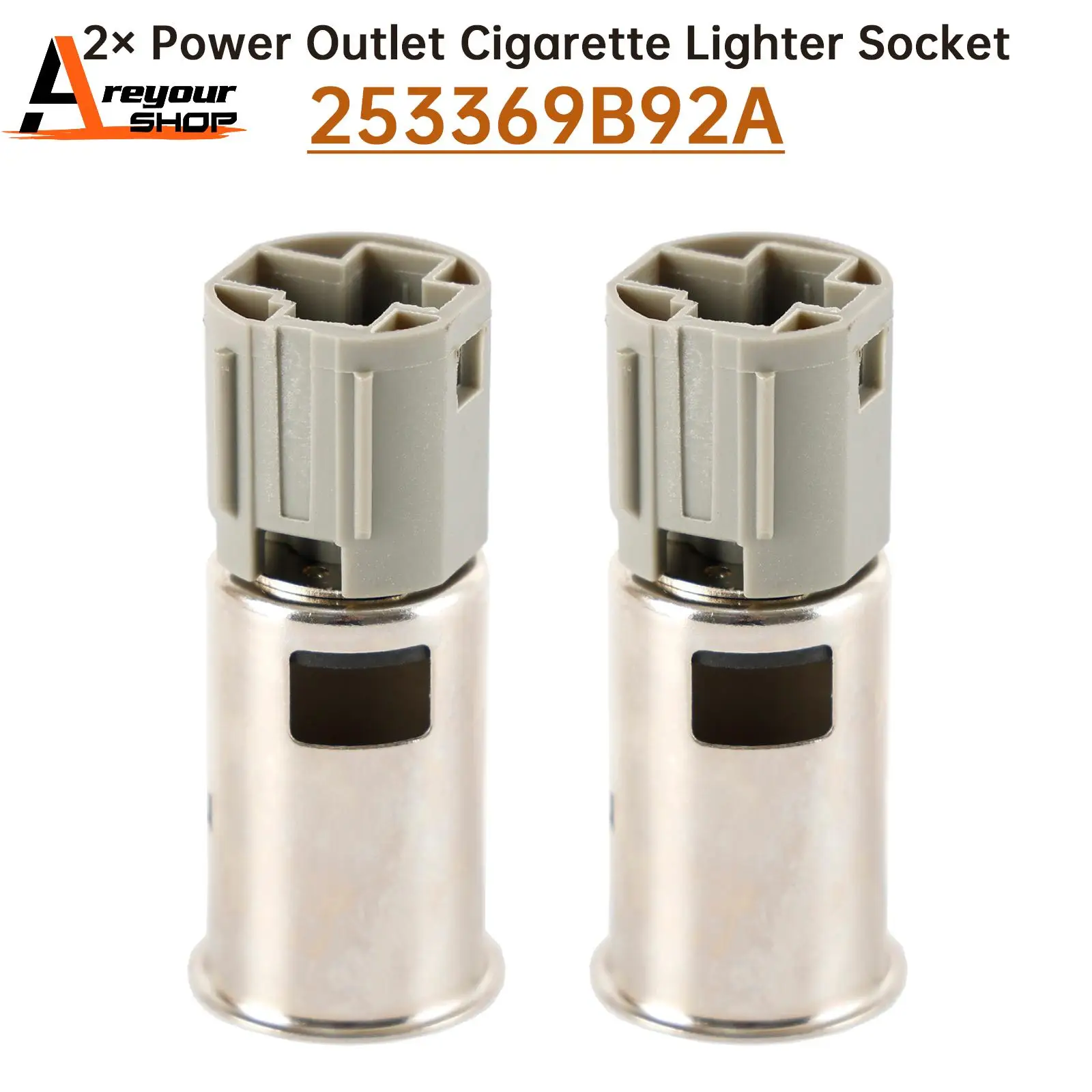 

2× Power Outlet Cigarette Lighter Socket 253369B92A for Nissan