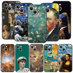 Mona Lisa Van gogh Oil Painting Art For iPhone 11 12 13 15 16 14 Pro Max Phone CaX XR XS 7 8 Plus 2020 Luxury Cover Funda