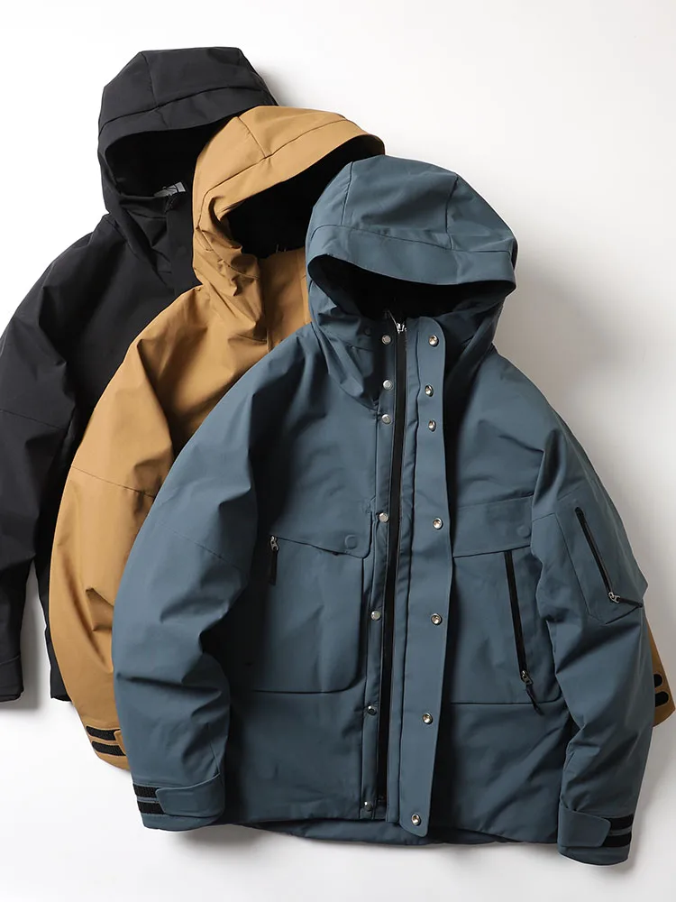 

Warmth Du down Jaet Men's Outdoor Commuting Windproof Waterproof Hooded Winter Youth Faion Regular Length Pure Color