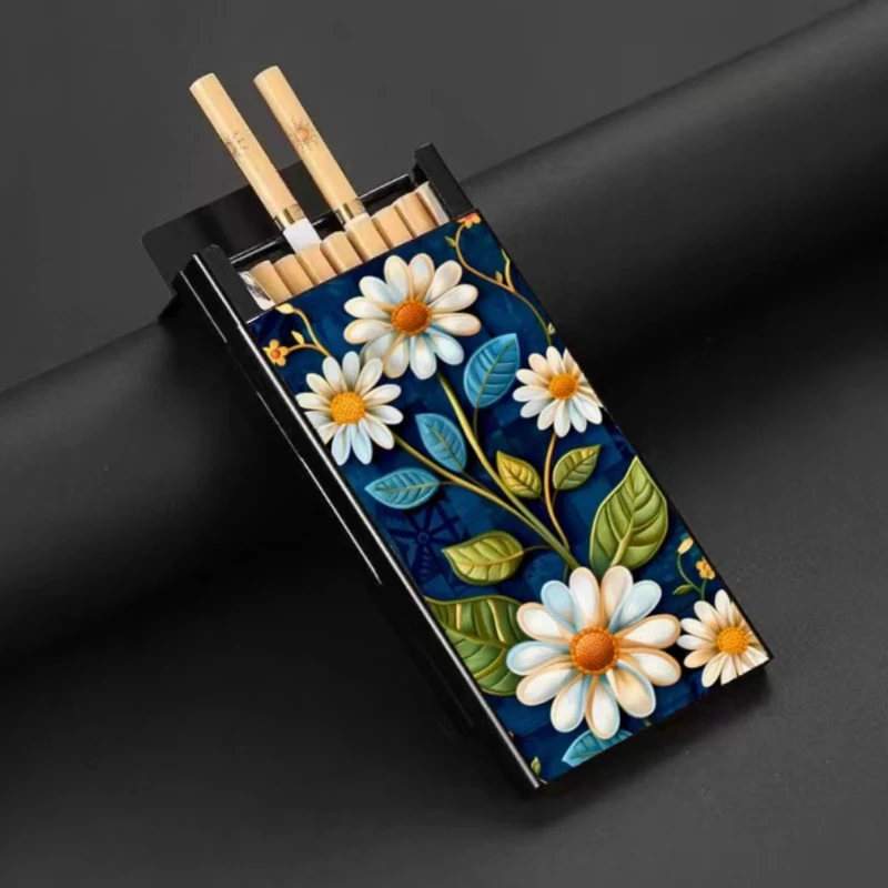 Anti-Drop Anti-Moisture Colorful Creative Pattern Cigarette Case Metal Cigarette Box Slim Draw Cigarette Case