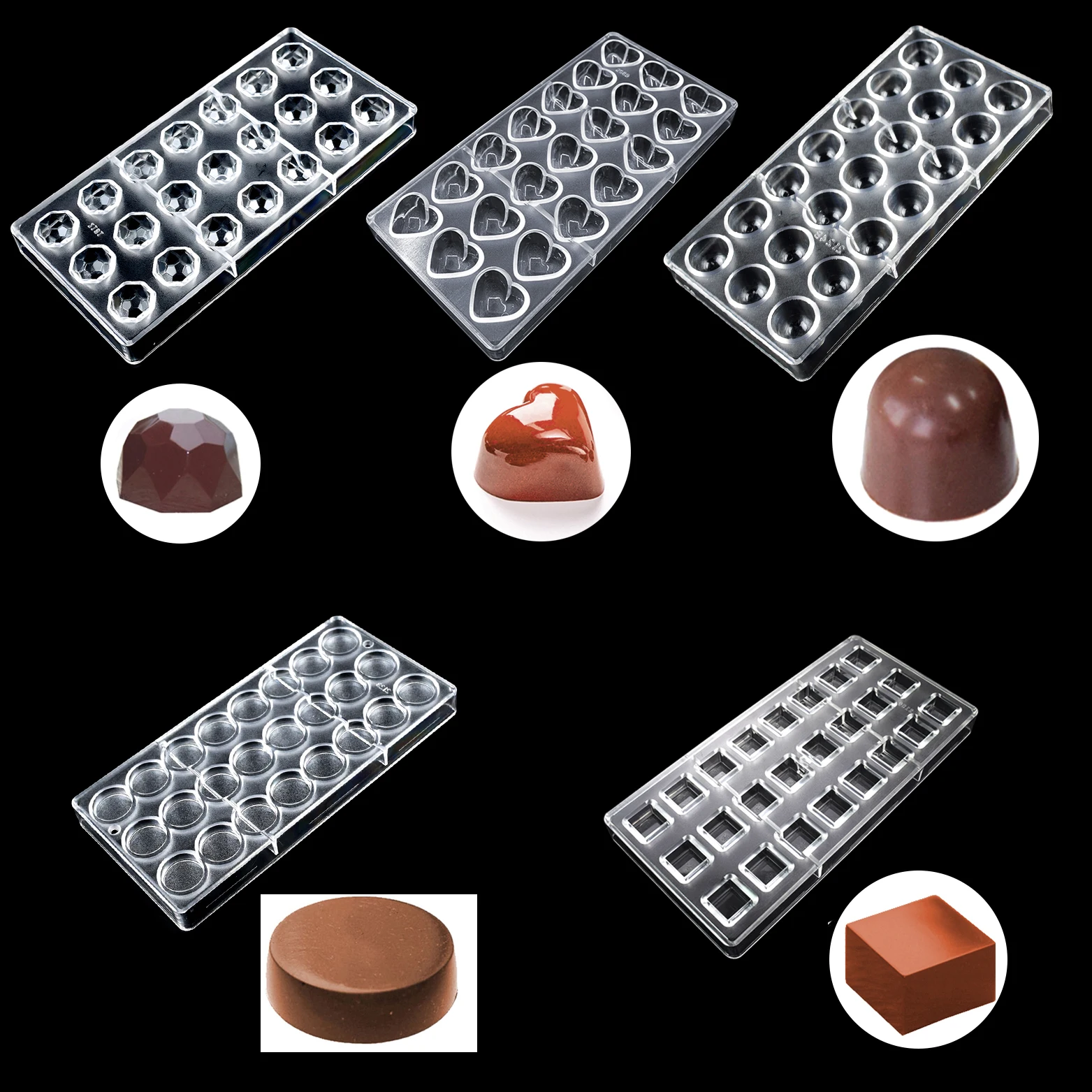 5 Pcs Kit Cetakan Cokelat Poli - Home Bar Supplies ulasan dan harga