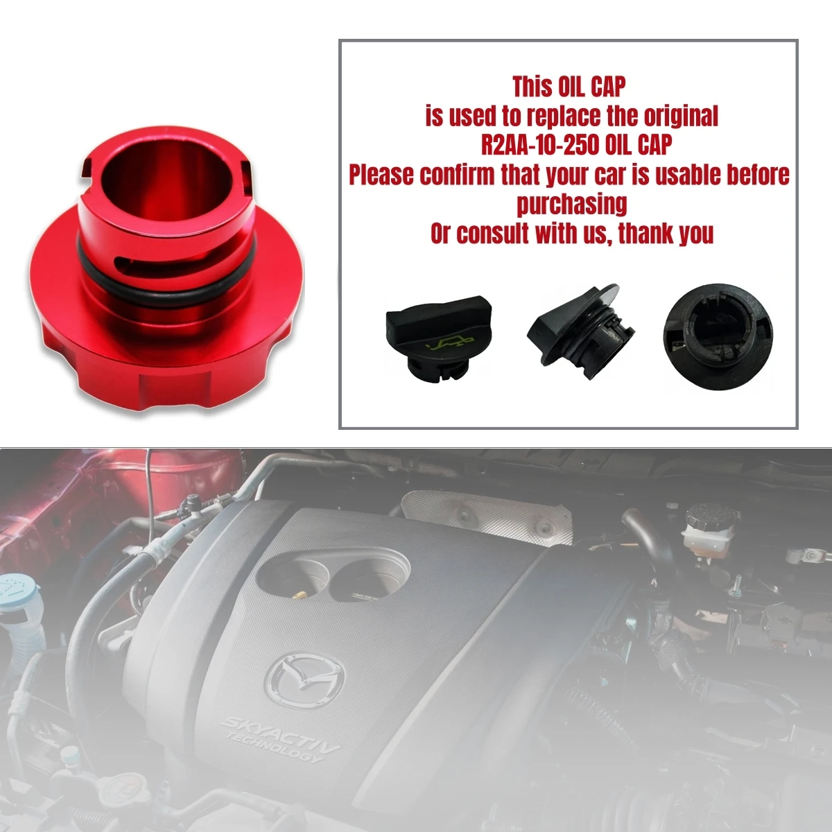 Aluminum ENGINE Oil Cap for MAZDASPEED MAZDA2 Demio MAZDA3 Axela MAZDA6 MX-5 CX-3 CX-5 CX-4 CX-30 CX-8 Roadster Car Accessories