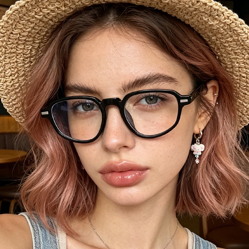 1pc classic black simple glasses frame commuter and leisure dual-use unisex fashion all-match fashion glasses
