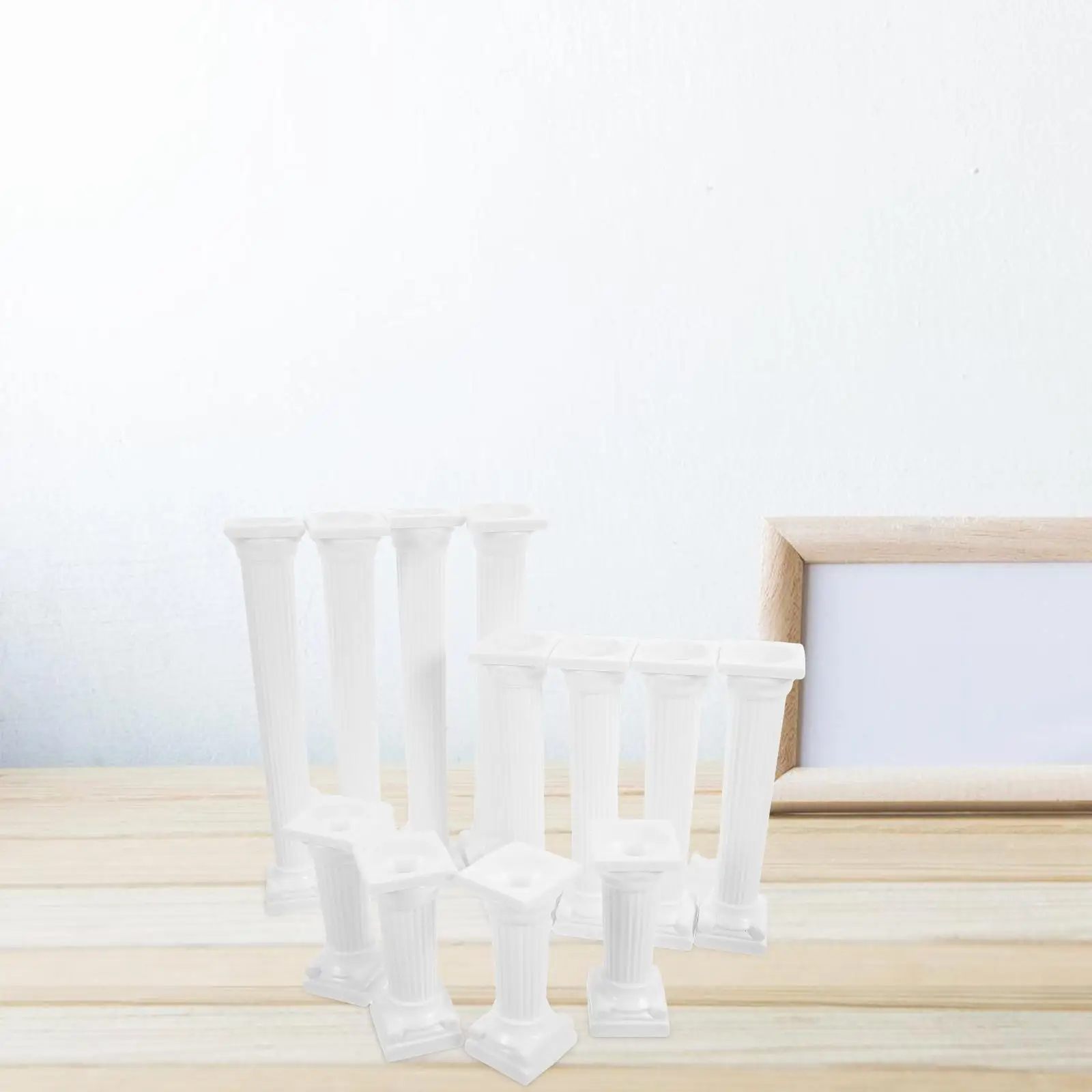 12 Pcs Roman Column Decoration Miniature Pillar Statue Wedding Photo Prop Greek Columns Desk Ornament Home Craft Building Model