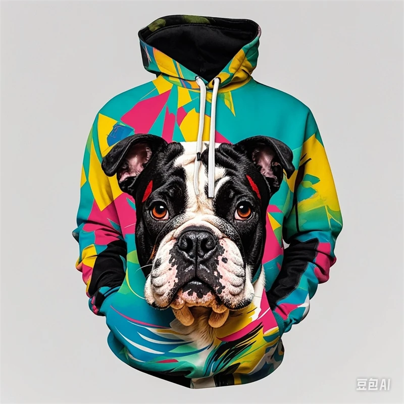 Funny French Bulldog 3d Print Hoodies Men's Casual Long Sleeves Sweatshirts Pullover Kids Hoodie Autumn Streetwear Cool Hoody