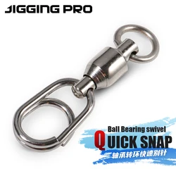 JIGGING PRO rodamiento de bolas de acero inoxidable, giratorio, broche rápido, accesorios de pesca, aparejos de pesca profesionales