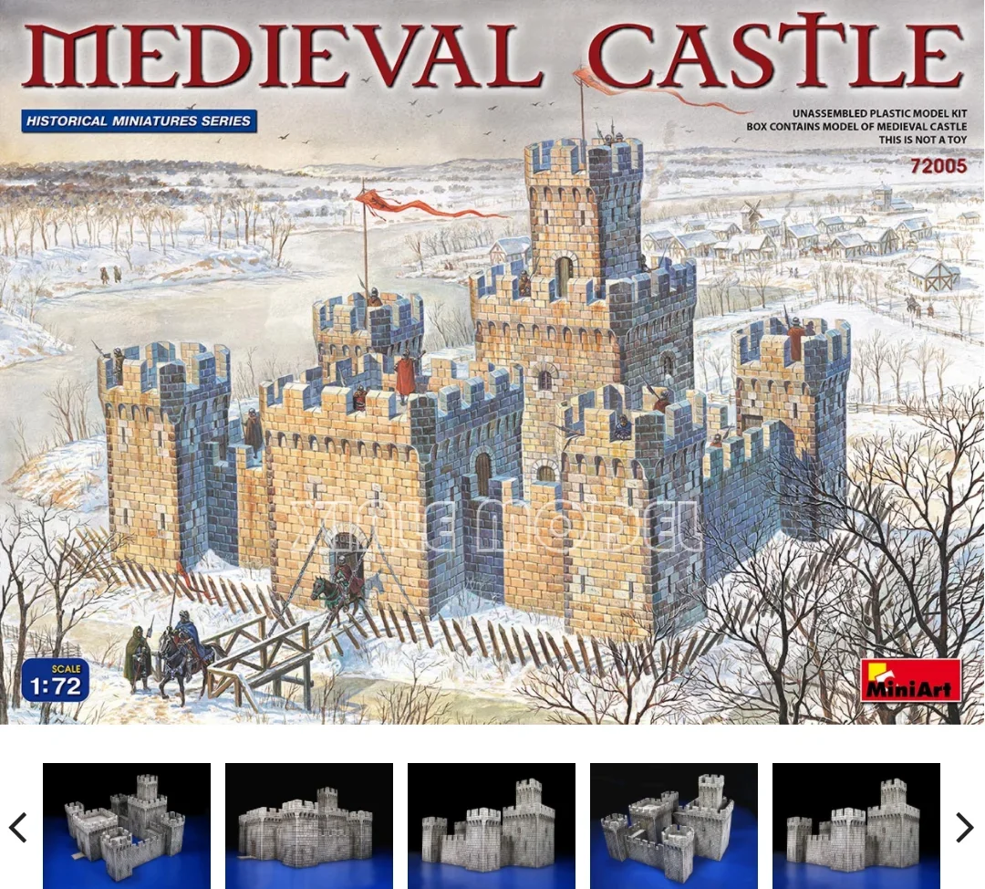 

Комплект пластиковых собранных моделей MiniArt 72005 Средневековый замок, модель архитектурной сцены 1/72