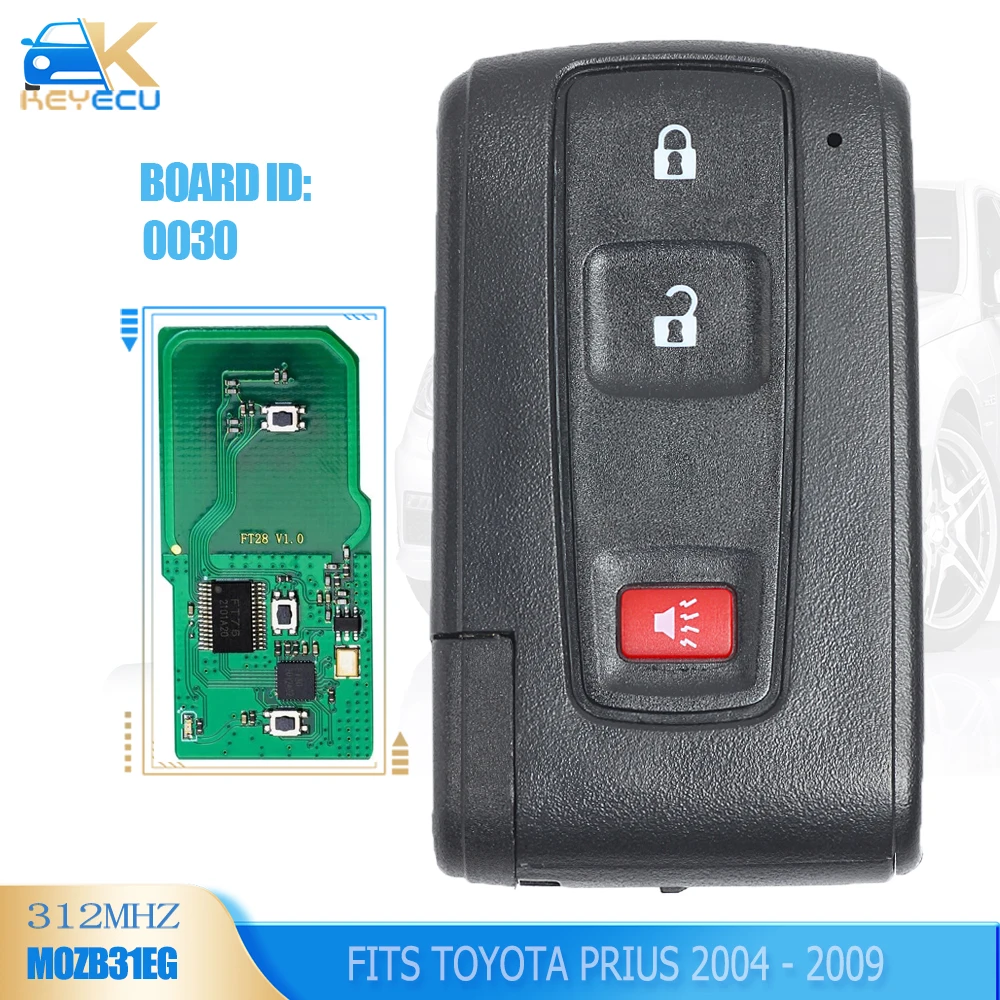 KEYECU 0030 Keyless Go Smart Remote Key ASK 312MHz B13 Chip for Toyota Prius 2004 2005 2006 2007 2008 2009 -MOZB31EG/MOZB21TG