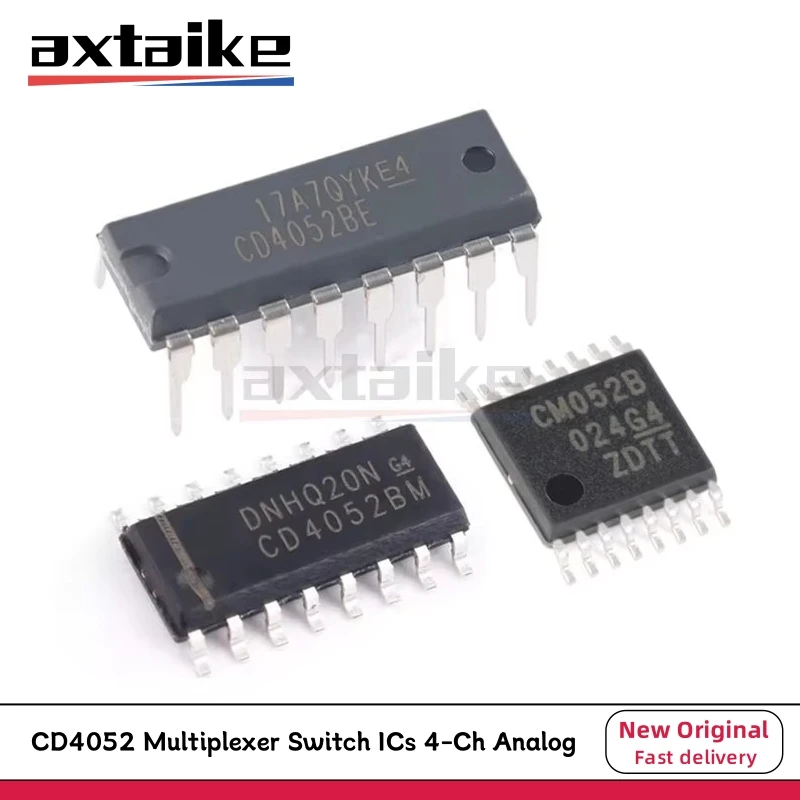 

10PCS CD4052 CD4052BE DIP-16 CD4052BM96 CD4052BM SOP-16 CD4052BPWR CM052B TSSOP-16 SMD Multiplexer Switch ICs 4-Ch Analog IC