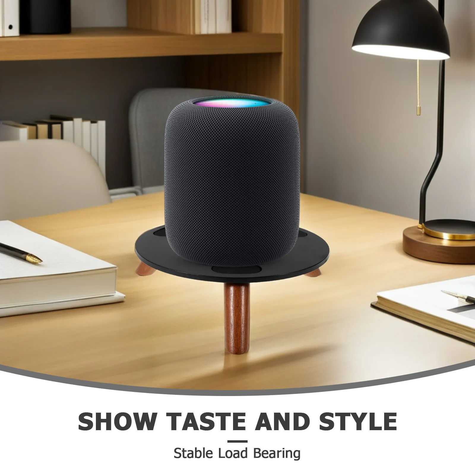 Desktop Speaker Stand Adjustable Solid Wood Loudspeaker Holder Base for Computer Workstation Gaming Room Support