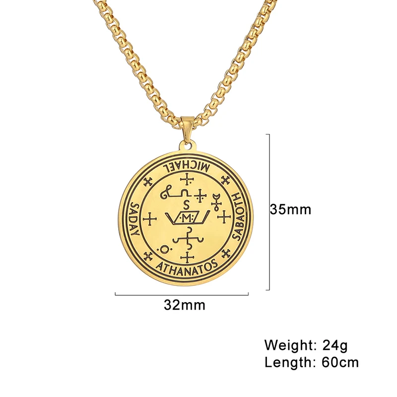 COOLTIME Supernatural Amulett Herren Anhänger Halskette Edelstahl Erzengel Michael Raphael Uriel Gabrie Engel Talisman Schmuck – Detail 5