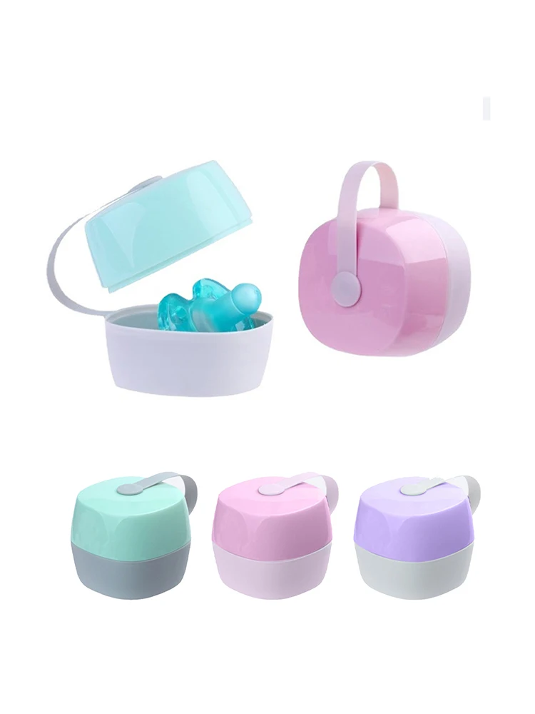 1 Pc Pacifier Box PP Plastic Portable Pacifier Box Storage Box Separate Up And Down With Handle