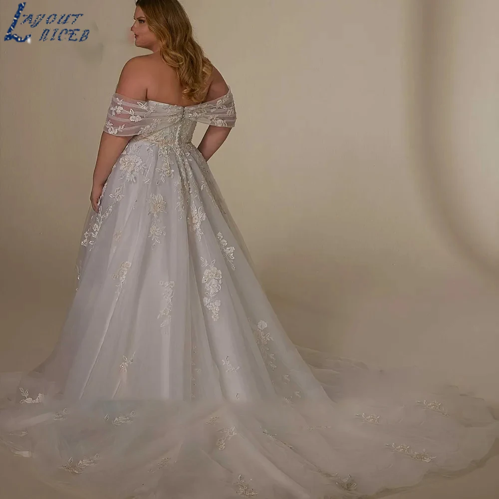 LAYOUT NICEB Exquisite Off Shoulder Plus Size Wedding Dress 2024 Romantic Sweetheart Neck Appliques Bride Gowns Vestido De Noiva