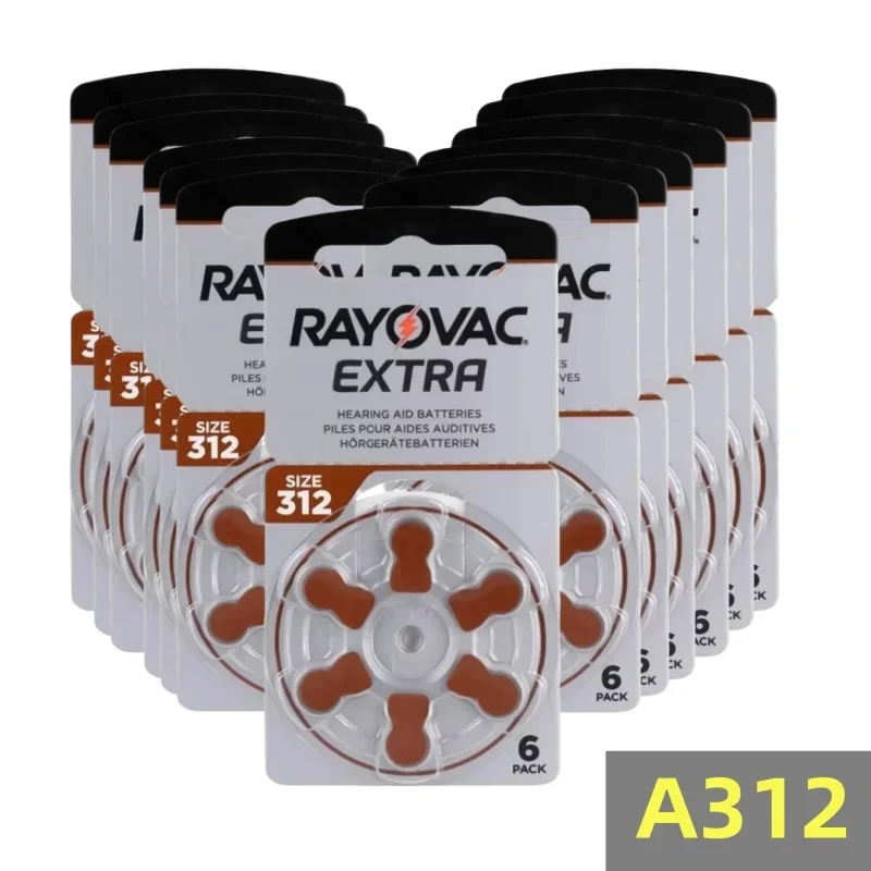 

6-60 pcs Hearing Aid Batteries Size 312 Rayovac Extra Zinc Air 1.45V Hearing Aids Battery For Audífonos profesional