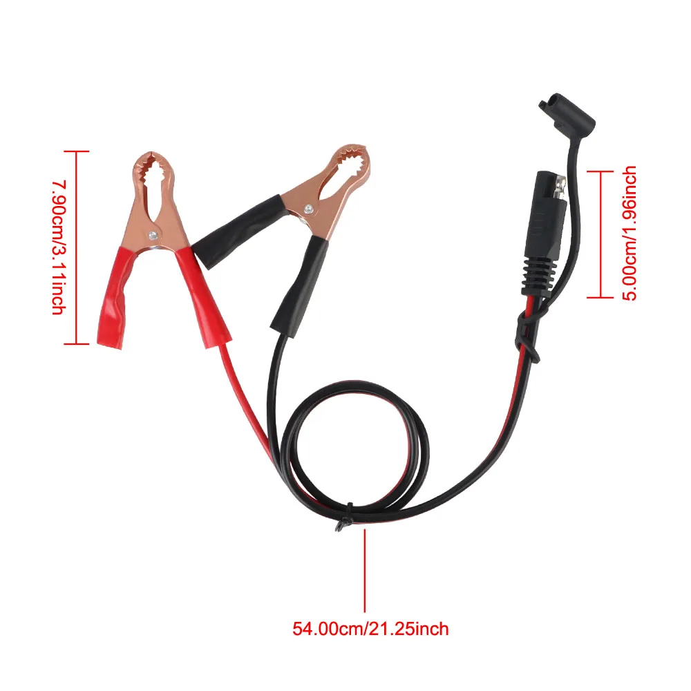 To SAE Quick Disconnect Plug Cable Alligator Clips Battery SAE Quick Adapter Quick Disconnect 16AWG 60CM to Alligator Clips