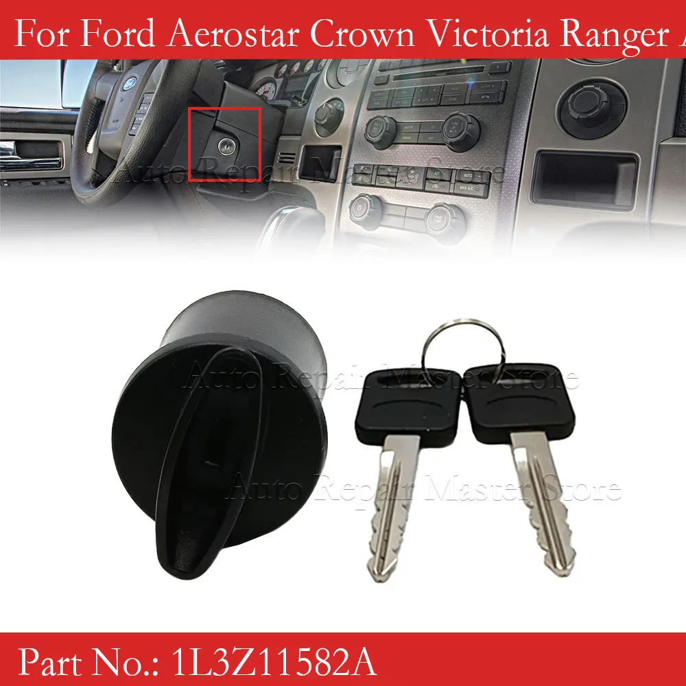Botón de Encendido del Motor del Automóvil, Interruptor de Encendido con 2 Llaves, Kit 1L3Z11582A, Repuesto para Ford Aerostar, Crown Victoria, Ranger