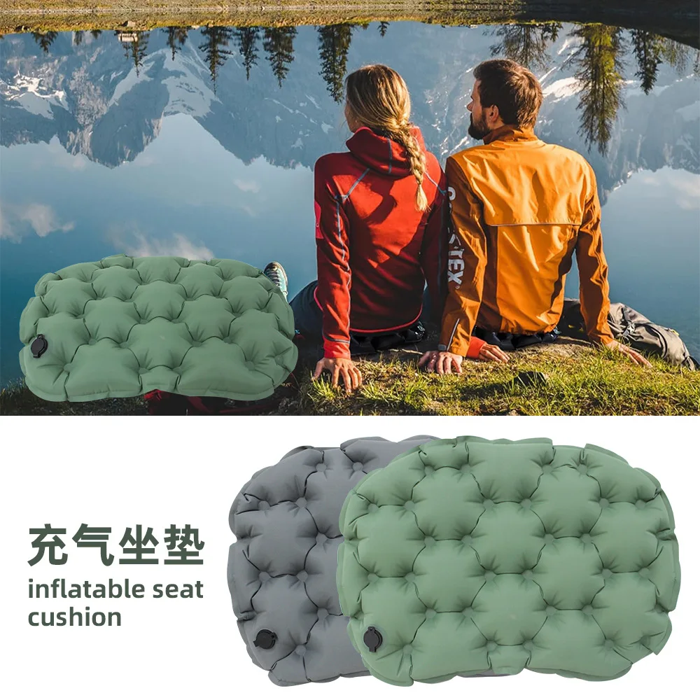 Nylon TPU Composite Inflatable Camping Mat Waterproof Portable Foldable Seat Cushion for Outdoor Office